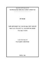 Thế giới nhân vật trong hai tiểu thuyết báu vật của đời và đàn hương hình của mạc ngôn