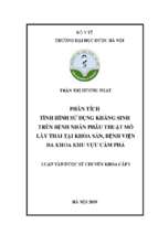 Phân tích tình hình sử dụng kháng sinh trên bệnh nhân phẫu thuật mổ lấy thai tại khoa sản, bệnh viện đa khoa khu vực cẩm phả