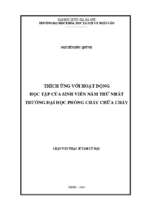 Thích ứng với hoạt động học tập của sinh viên năm thứ nhất trường đại học phòng cháy chữa cháy