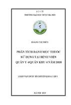 Phân tích danh mục thuốc sử dụng tại bệnh viện quân y 4quân khu 4 năm 2018