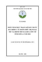 Phân tích thực trạng kê đơn thuốc bảo hiểm y tế trong điều trị ngoại trú tại bệnh viện đa khoa sốp cộp tỉnh sơn la năm 2018