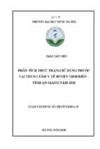 Phân tích thực trạng sử dụng thuốc tại trung tâm y tế huyện tịnh biên – tỉnh an giang năm 2018