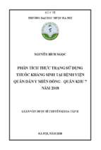 Phân tích thực trạng sử dụng thuốc kháng sinh tại bệnh viện quân dân y miền đông   quân khu 7 năm 2018