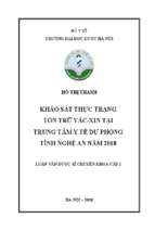 Khảo  sát th thực  trạng  tồn trữ vắc xin  tại trung tâm y  tế dự phòng tỉnh  nghệ an năm 2018