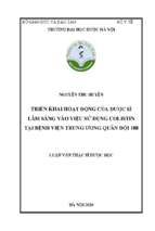 Triển khai hoạt động của dược sĩ lâm sàng vào việc sử dụng colistin tại bệnh viện trung ương quân đội 108