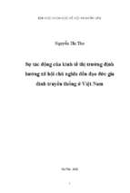 Sự tác động của kinh tế thị trường định hướng xã hội chủ nghĩa đến đạo đức gia đình truyền thống ở việt nam  