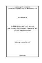 Quá trình thực hiện chủ trương hợp tác hóa nông nghiệp ở tỉnh thanh hóa từ năm 1958 đến năm 1960