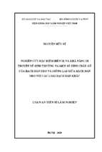 Nghiên cứu đặc điểm biến dị và khả năng di truyền về sinh trưởng và một số tính chất gỗ của bạch đàn uro và giống lai giữa bạch đàn uro với các loài bạch đàn khác