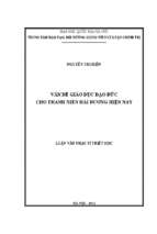 Vấn đề giáo dục đạo đức cho thanh niên hải dương hiện nay