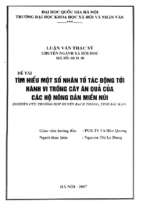 Tìm hiểu một số nhân tố tác động tới hành vi trồng cây ăn quả của các hộ nông dân miền núi (nghiên cứu trường hợp huyện bạch thông, tỉnh bắc kạn)