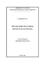 Thế giới nghệ thuật trong truyện ngắn nguyễn dậu