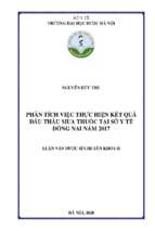 Phân tích việc thực hiện kết quả đấu thầu mua thuốc tại sở y tế đồng nai năm 2017