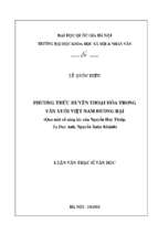 Phương thức huyền thoại hóa trong văn xuôi việt nam đương đại ( qua một số sáng tác của nguyễn huy thiệp, tạ duy anh, nguyễn xuân khánh)