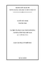 Vai trò của phật giáo trong đời sống văn hóa tinh thần việt nam  