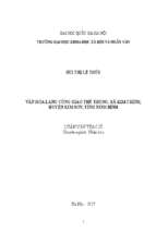 Văn hóa làng công giáo thủ trung, xã kim chính, huyện kim sơn, tỉnh ninh bình  luận văn ths. xã hội học và nhân văn