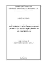 Trách nhiệm xã hội của doanh nghiệp (nghiên cứu trường hợp tại công ti cổ phần bitexco)