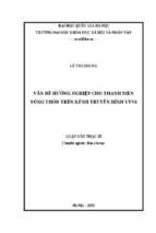 Vấn đề hướng nghiệp cho thanh niên nông thôn trên kênh truyền hình vtv6