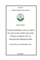 Xây dựng danh mục tương tác thuốc bất lợi cần chú ý trong thực hành lâm sàng tại trung tâm y tế huyện ba chẽ, tỉnh quảng ninh