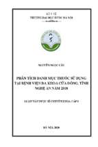 Phân tích danh mục thuốc sử dụng tại bệnh viện đa khoa cửa đông, tỉnh nghệ an năm 2018