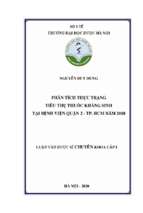 Phân tích thực trạng tiêu thụ thuốc kháng sinh tại bệnh viện quận 2   tp. hcm năm 2018