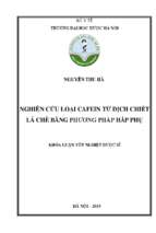 Nghiên cứu loại cafein từ dịch chiết lá chè bằng phương pháp hấp phụ