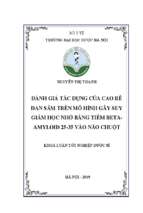 đánh giá tác dụng của cao rễ đan sâm trên mô hình gây suy giảm học nhớ bằng tiêm beta amyloid 25 35 vào não chuột