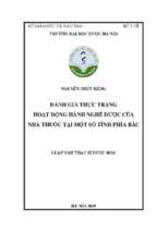 đánh giá thực trạng hoạt động hành nghề dƣợc của nhà thuốc tại một số tỉnh phía bắc