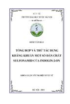 Tổng hợp và thử tác dụng kháng khuẩn một số dẫn chất sulfonamid của indolin 2 on