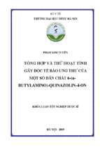 Tổng hợp và thử hoạt tính gây độc tế bào ung thƣ của một số dẫn chất 6 (n butylamino) quinazolin 4 on