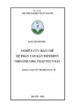 Nghiên cứu bào chế hệ phân tán rắn nifedipin theo phương pháp phun sấy