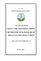 định lƣợng kali iodat trong chế phẩm bổ sung iod bằng kỹ thuật cực phổ xung vi phân