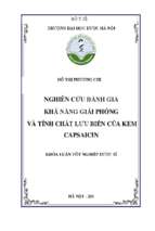 Nghiên cứu đánh giá khả năng giải phóng và tính chất lƣu biến của kem capsaicin