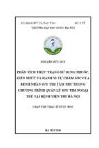 Phân tích thực trạng sử dụng thuốc, kiến thức và hành vi tự chăm sóc của bệnh nhân suy tim tâm thu trong chương trình quản lý suy tim ngoại trú tại bệnh viện tim hà nội