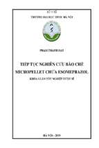 Tiếp tục nghiên cứu bào chế micropellet chứa esomeprazol