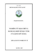 Nghiên cứu bào chế và đánh giá một số đặc tính của kem giữ ẩm da