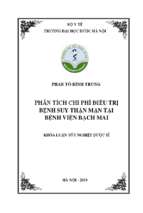 Phân tích chi phí điều trị bệnh suy thận mạn tại bệnh viện bạch mai