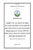 Nghiên cứu tác dụng cải thiện suy giảm trí nhớ và tăng sinh tế bào thần kinh của rau đắng biển (bacopa monnieri (l.) wettst) trên mô hình chuột nhắt mất tế bào thần kinh bởi trimethyltin