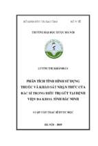 Phân tích tình hình sử dụng thuốc và khảo sát nhận thức của bác sĩ trong điều trị gút tại bệnh viện đa khoa tỉnh bắc ninh