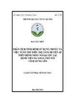 Phân tích tình hình sử dụng thuốc và việc tuân thủ điều trị tăng huyết áp trên bệnh nhân ngoại trú tại bệnh viện đa khoa phố nối  tỉnh hưng yên