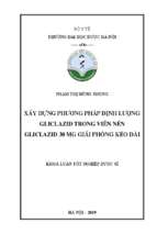 Xây dựng phƣơng pháp định lƣợng gliclazid trong viên nén gliclazid 30 mg giải phóng kéo dài