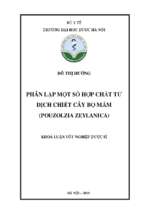 Phân lập một số hợp chất từ dịch chiết cây bọ mắm (pouzolzia zeylanica)