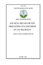 Xây dựng một số chỉ tiêu chất lượng của cốm thuốc kỷ cúc địa hoàng