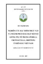 Nghiên cứu đặc điểm thực vật và thành phần dầu hạt một số giống tía tô trắng (perilla frutescens (l.) britton) ở miền bắc việt nam