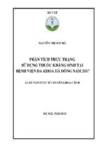 Phân tích thực trạng sử dụng thuốc kháng sinh tại bệnh viện đa khoa hà đông năm 2017
