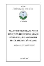 Phân tích thực trạng người bệnh tuân thủ sử dụng kháng sinh đã mua tại một số nhà thuốc trên địa bàn hà nội