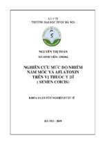 Nghiên cứu mức độ nhiễm nấm mốc và aflatoxin trên vị thuốc ý dĩ ( semen coicis)