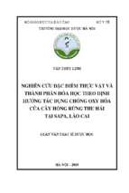 Nghiên cứu đặc điểm thực vật và thành phần hóa học theo định hƣớng tác dụng chống oxy hóa của cây hồng rừng thu hái tại sapa, lào cai