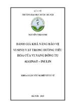 đánh giá khả năng bảo vệ vi sinh vật trong đƣờng tiêu hóa của vi nang đông tụ alginat – inulin