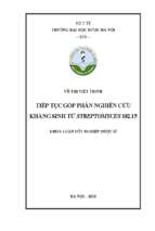 Tiếp tục góp phần nghiên cứu kháng sinh từ streptomyces 182.15