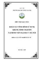 Khảo sát tình hình sử dụng kháng sinh colistin tại bệnh viện đại học y hà nội